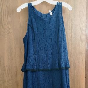Lace dress. Size XXL color navy blue